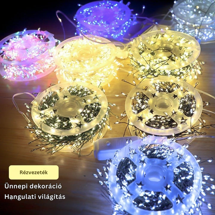 TwinkleWire - Rézvezetékes Tűzijáték Láncvilágítás Távirányítóval