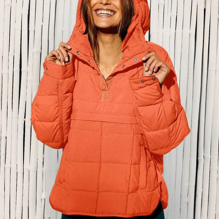 Merve - Elegáns Hosszú Ujjú Pufferkabát