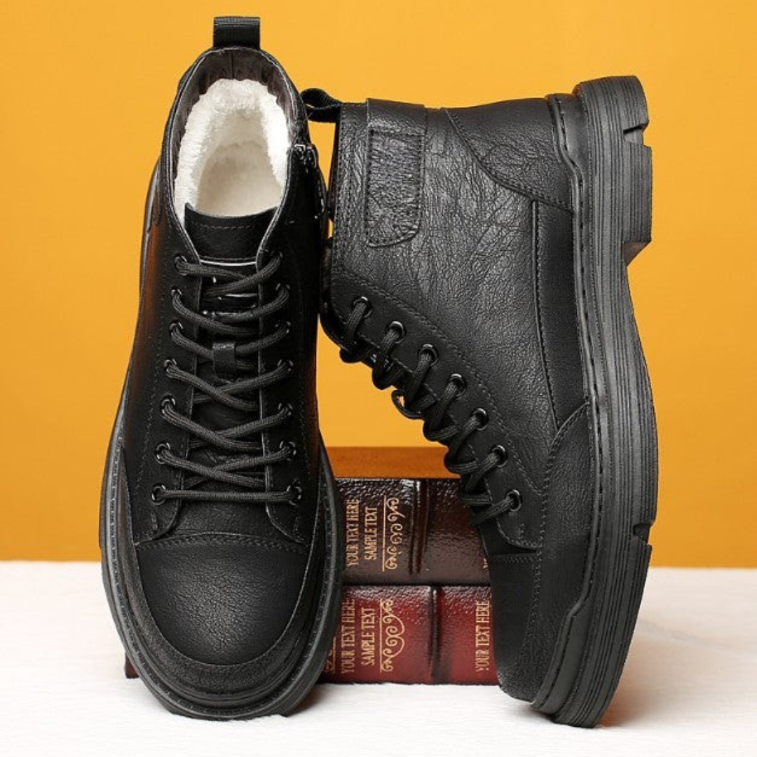 Patterson - Fűzős Bőr Bokacsizma