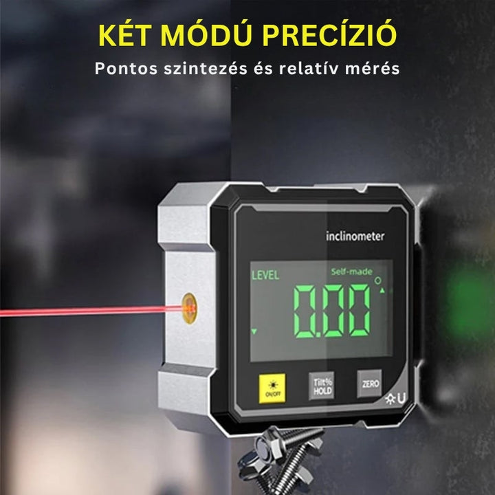 MagPro - 4 Oldalas Mágneses Digitális Szögmérő Lézerrel