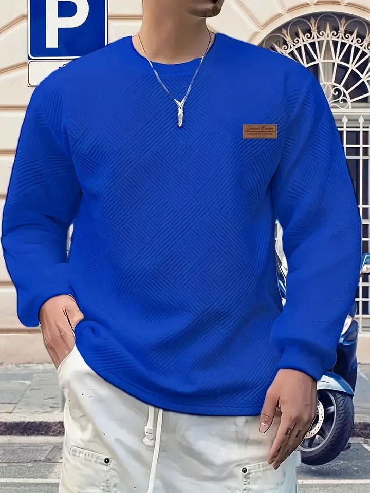 Malinga – Hosszú Ujjú Alkalmi Geometrikus Mintás Pulóver