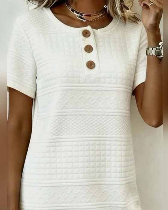 Alaitz - Egyenes Jacquard Háromgombos Ruha