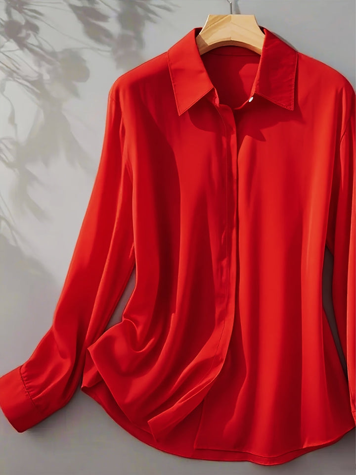 Elenochka - Stílusos Hosszú Ujjú Gombos Ing