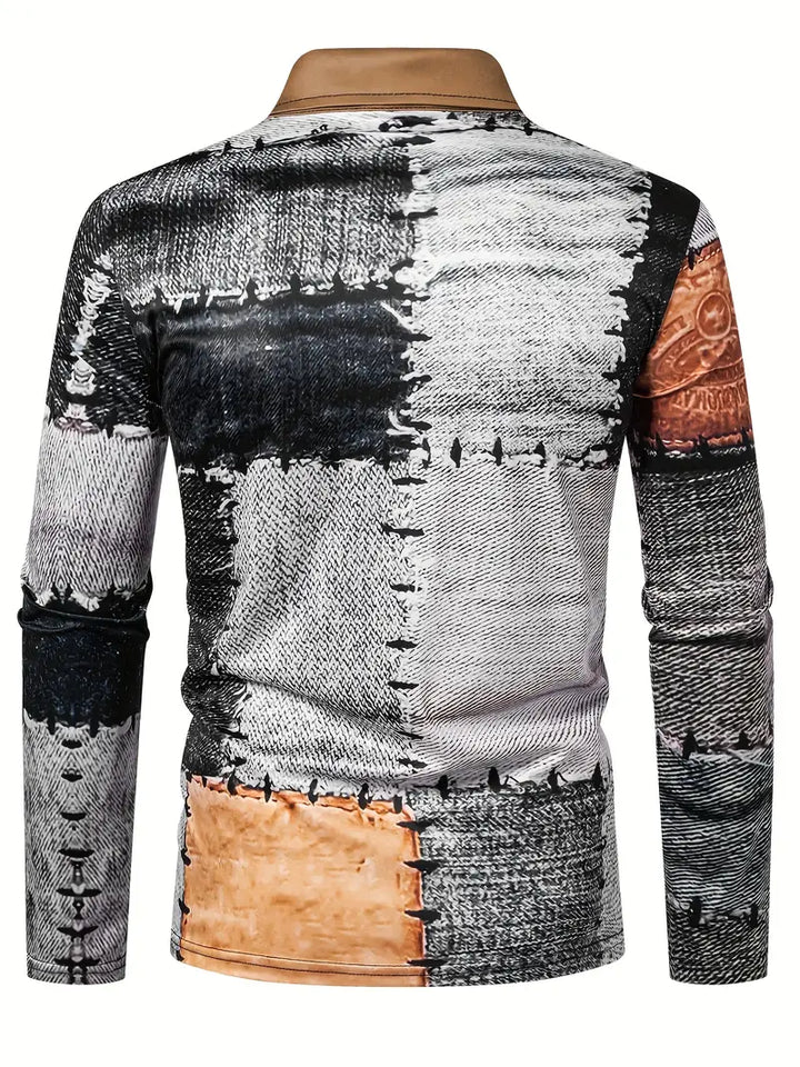 Zerem - Színes Blokkos Hosszú Ujjú ing Cipzárral