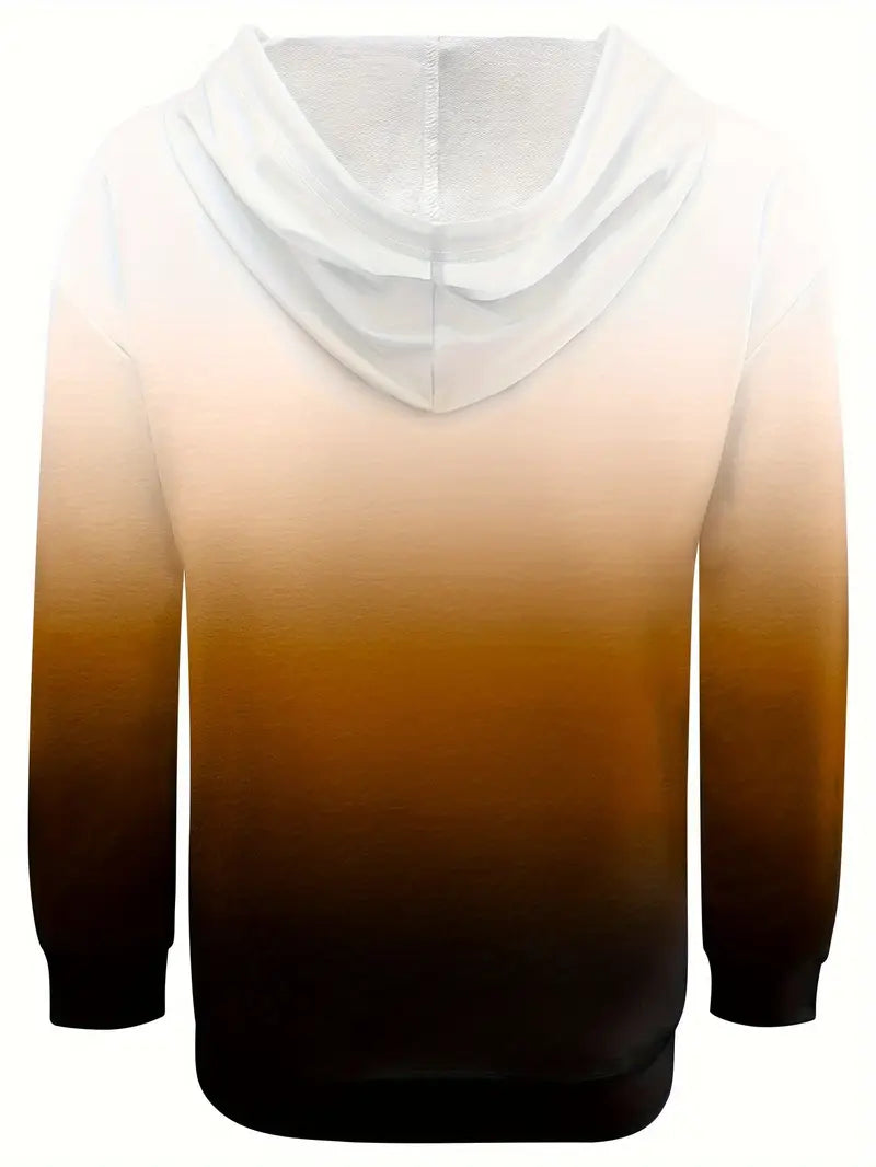 Areeqa - Színátmenetes Színű Húzózsinóros Kapucnis Pulóver