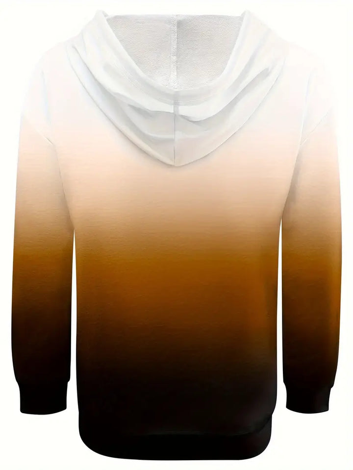 Areeqa - Színátmenetes Színű Húzózsinóros Kapucnis Pulóver