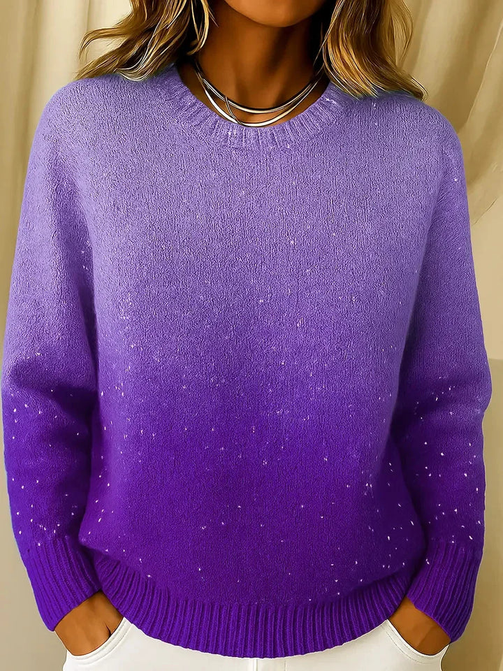 Izabell - Elegáns Csillogó Színátmenetes Kötött Felső