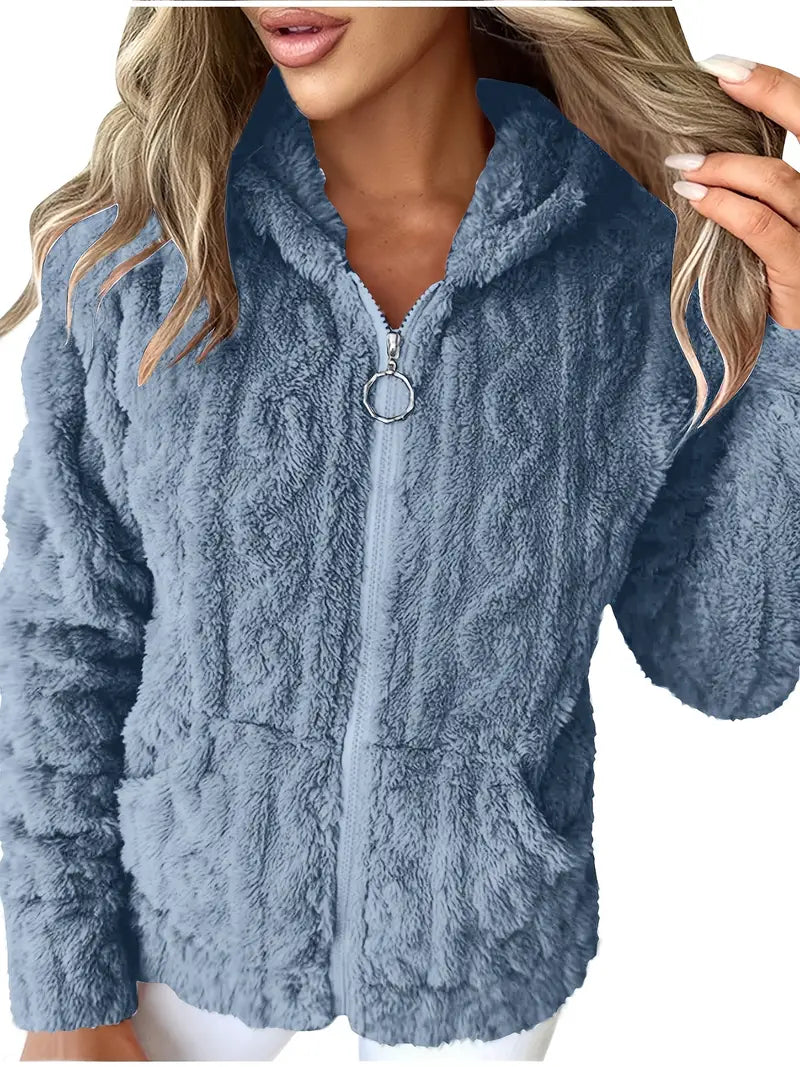 Ganka - Hosszú Ujjú Kapucnis Cipzár Pulóver