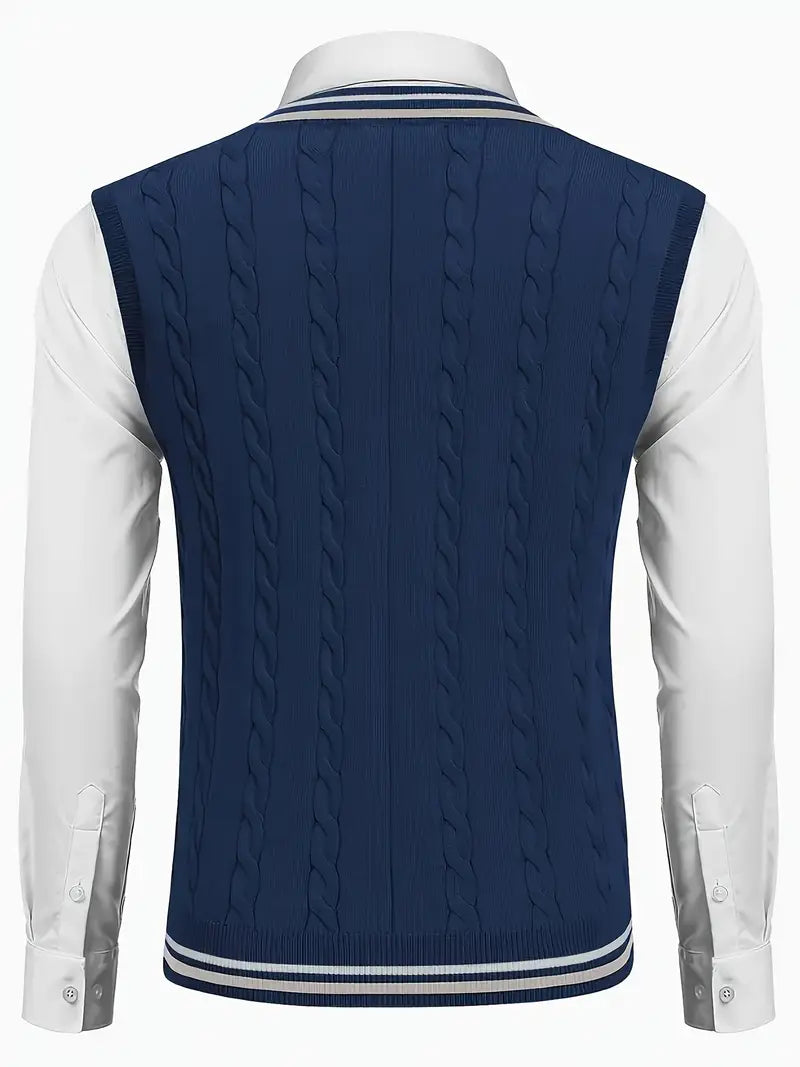 Duane - Ujjatlan, V Nyakú Kötött Pulóver