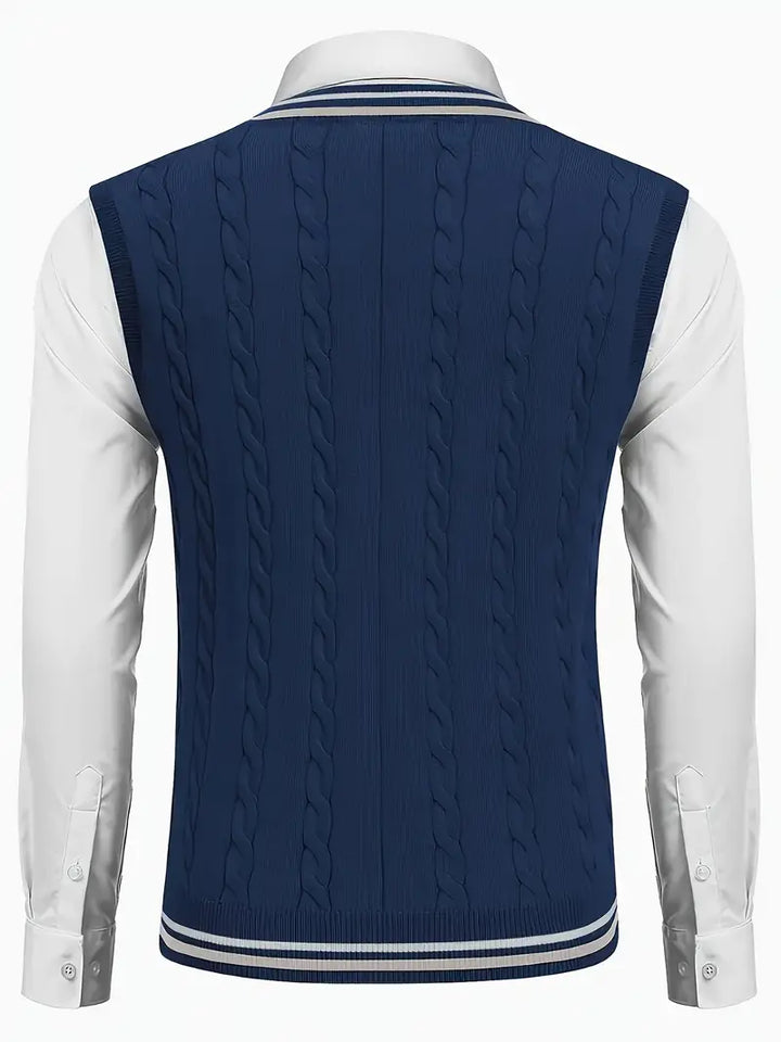 Duane - Ujjatlan, V Nyakú Kötött Pulóver