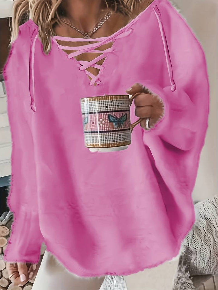 Callahan - Alkalmi Hosszú Ujjú Pulóver V-Nyakkivágással