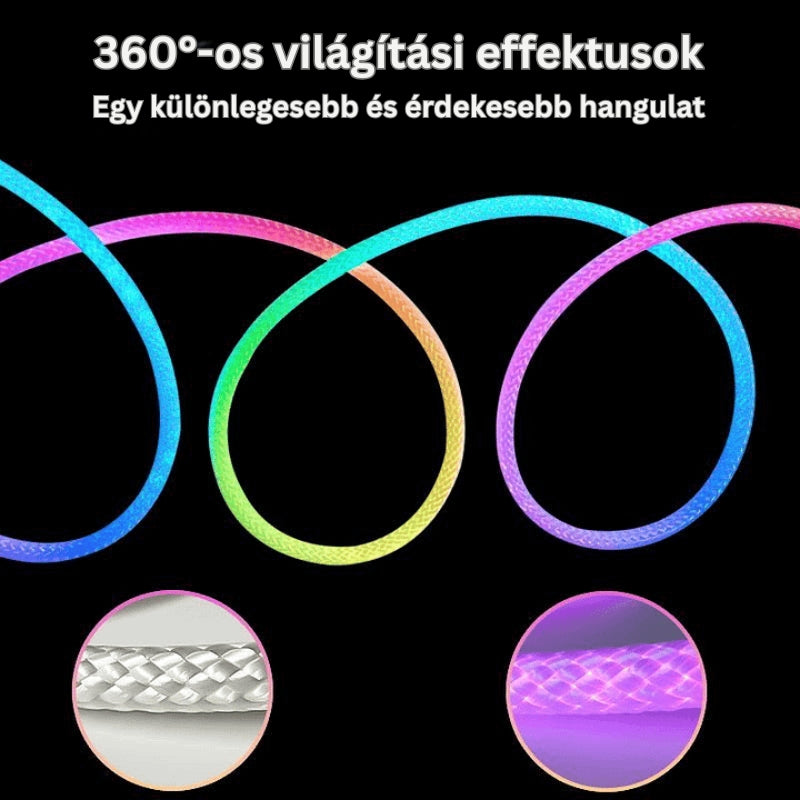 LumiRope - 360 Fokos Okos RGB Rugalmas Szilikon Világítás