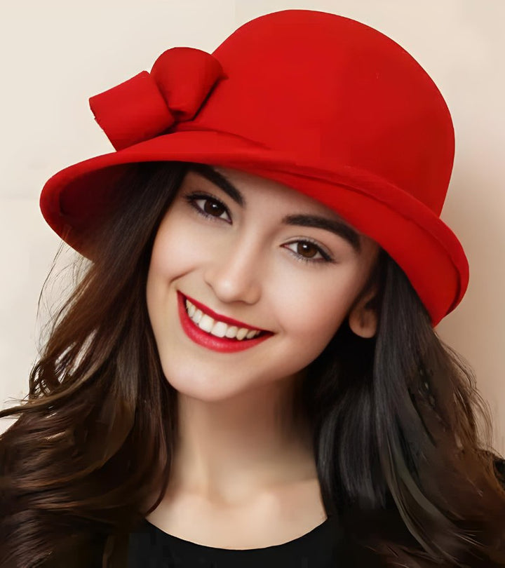 Klaver - Vintage Filc Kalap Oldalsó Masnival