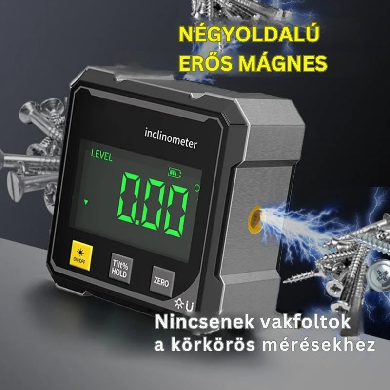 MagPro - 4 Oldalas Mágneses Digitális Szögmérő Lézerrel