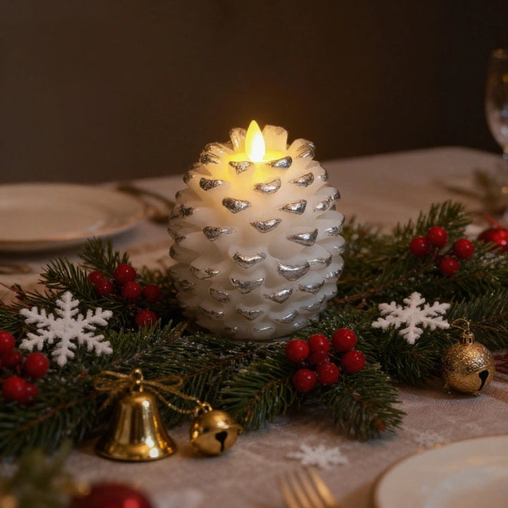 ForestFlame - Hangulatfenyőtoboz Láng Nélküli Gyertya