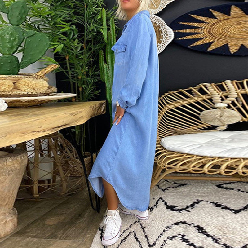 Dorota - Hosszú Ujjú Farmerruha