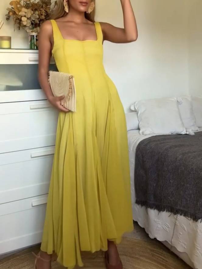 Solmaz - Alkalmi Hosszú Ruha Pántokkal