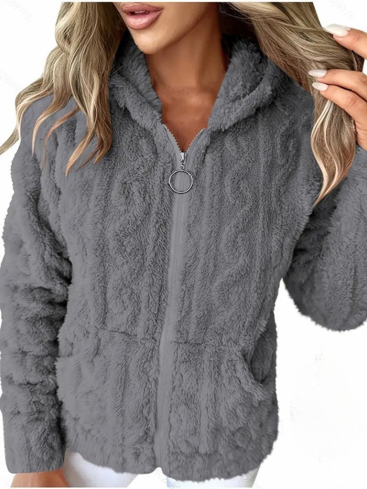 Ganka - Hosszú Ujjú Kapucnis Cipzár Pulóver