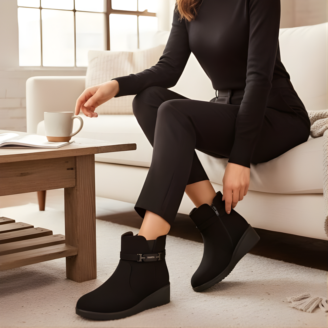 Alwara - Oldalsó Cipzárral Ellátott Bokacsizma