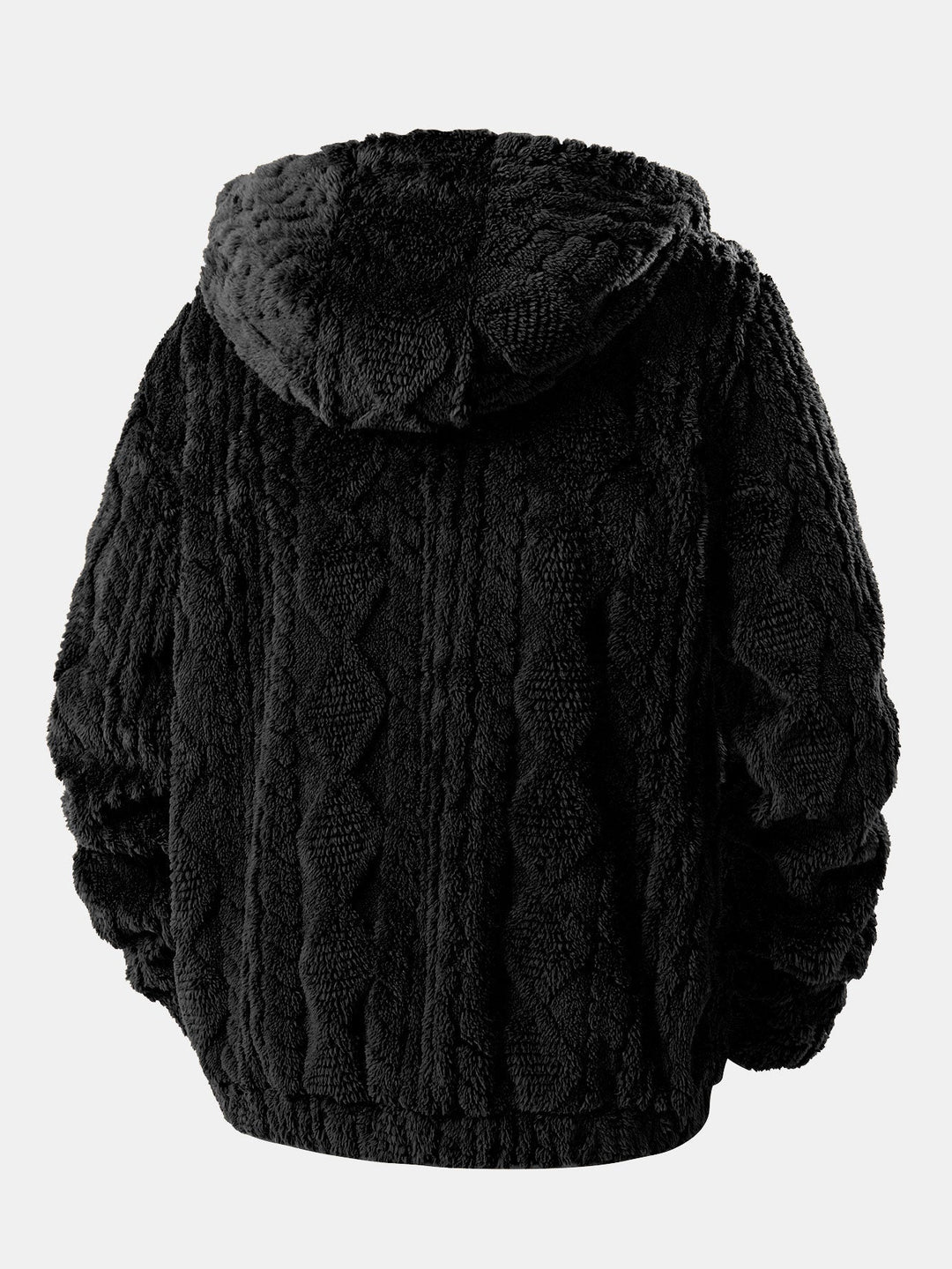 Alonzo - Geometrikus Jacquard Teddy Kapucnis Pulóver