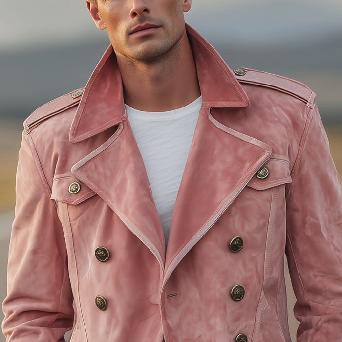 Momonosuke - Klasszikus Retro Western Stílusú Szűk Galléros Kétsoros Szűkített Kabát