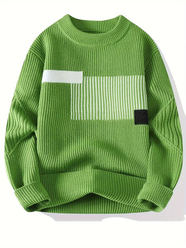 Arlen – Elegáns Hosszú Ujjú Pulóver Geometrikus Mintával