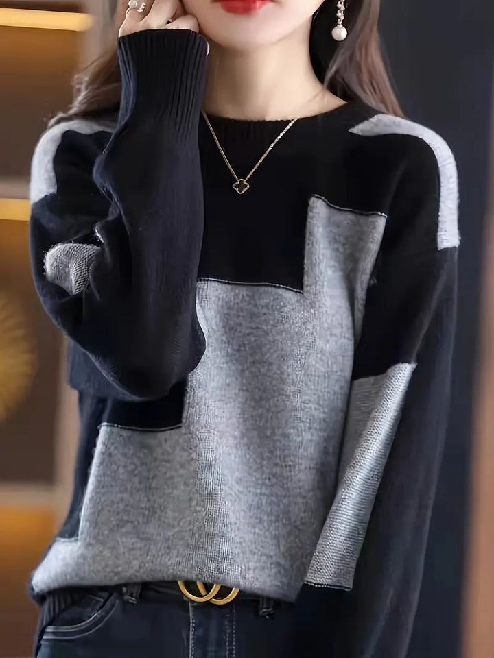 Gala - Elegáns Hosszú Ujjú Pulóver Geometrikus Mintával