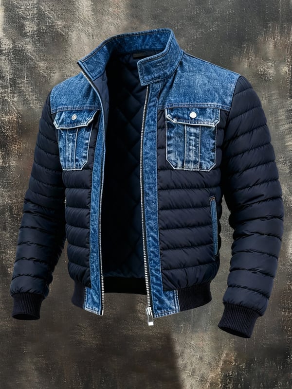 Upamecano – Vintage Denim Patchwork Outdoor Kabát
