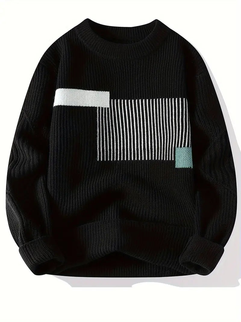 Arlen – Elegáns Hosszú Ujjú Pulóver Geometrikus Mintával