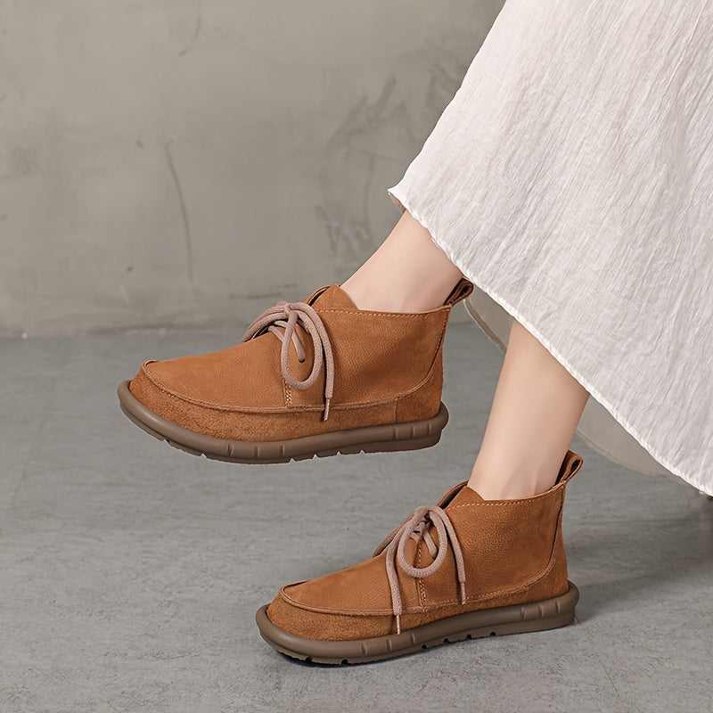 Lirinda - Bőr Bokacsizma Csipkés Felkötéssel