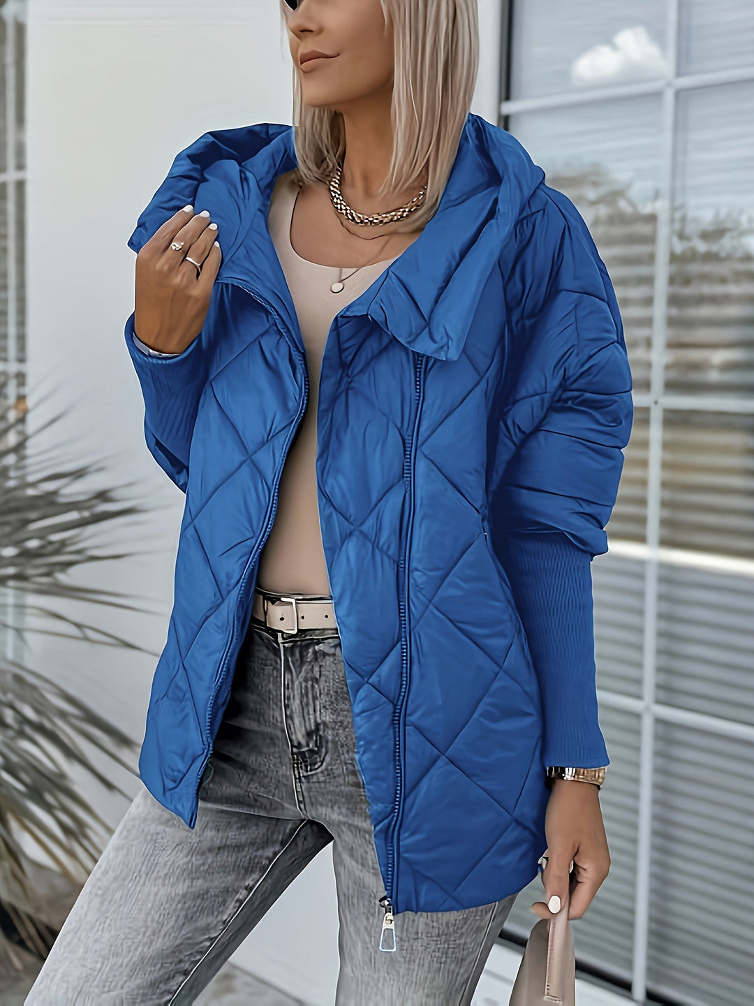 Ariantha - Steppelt Kapucnis Kabát Cipzárral