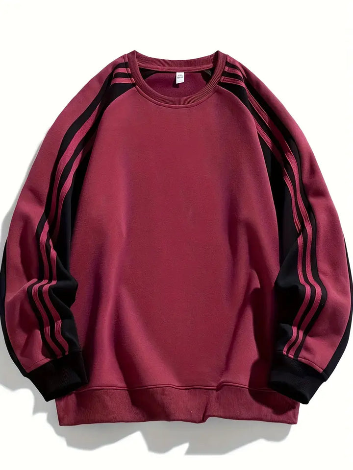 Maddox - Csíkos Ujjas, Kerek Nyakú Pulóver