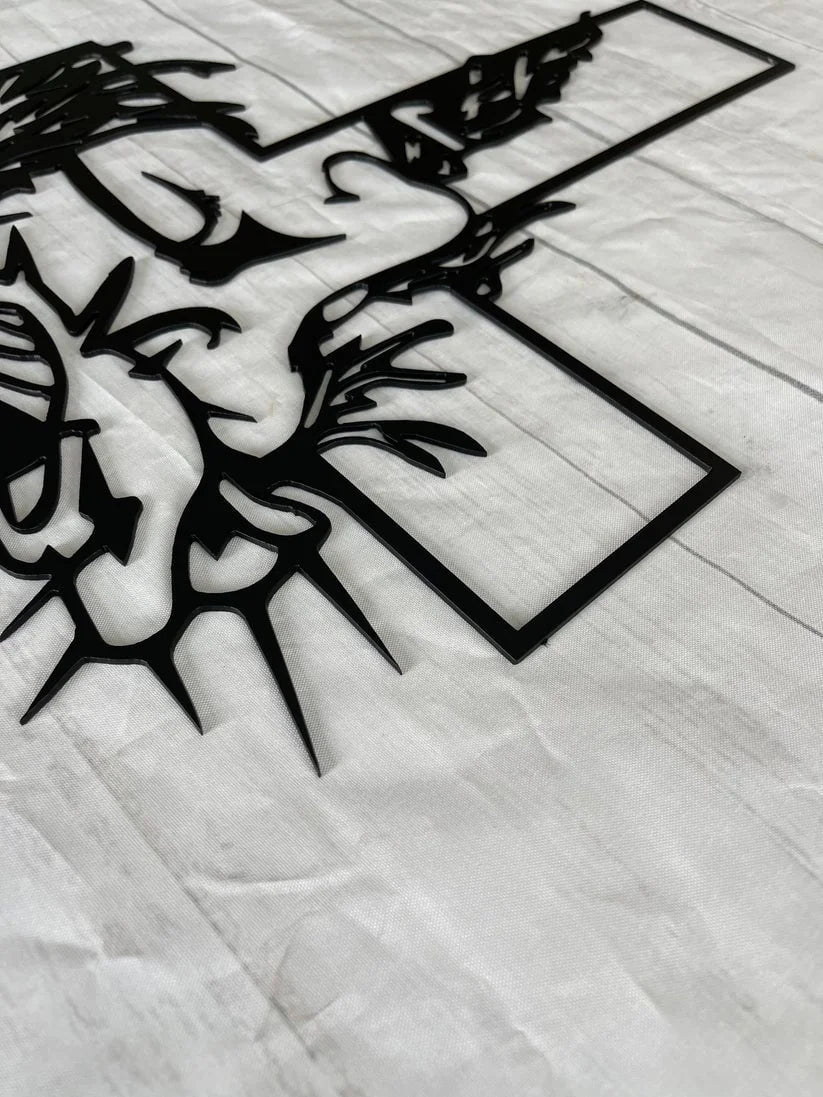 ChristCraft - Jézus Kereszt Fém Táblája Krisztus Fali Dekoráció