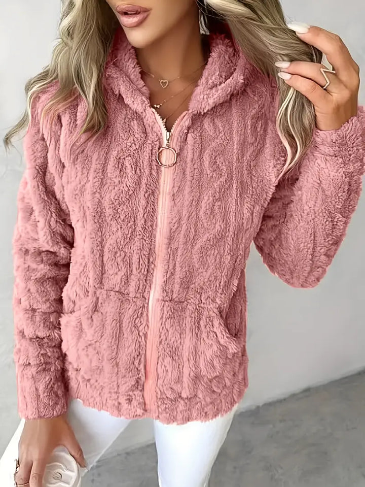 Ganka - Hosszú Ujjú Kapucnis Cipzár Pulóver