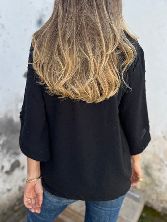 Lyutsiya - Kerek Nyakú Hímzett Nagy Mandzsettás Alkalmi Ing