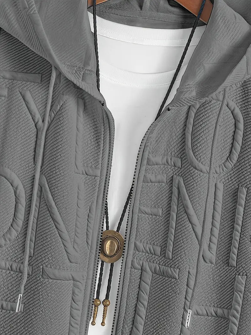 Henryk - Elegáns Rövid Ujjú Kapucnis Cipzáras Pulóver