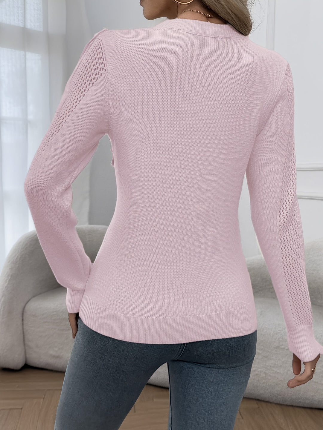 Thindra - Szegélyes Pulóver Hosszú Ujjú