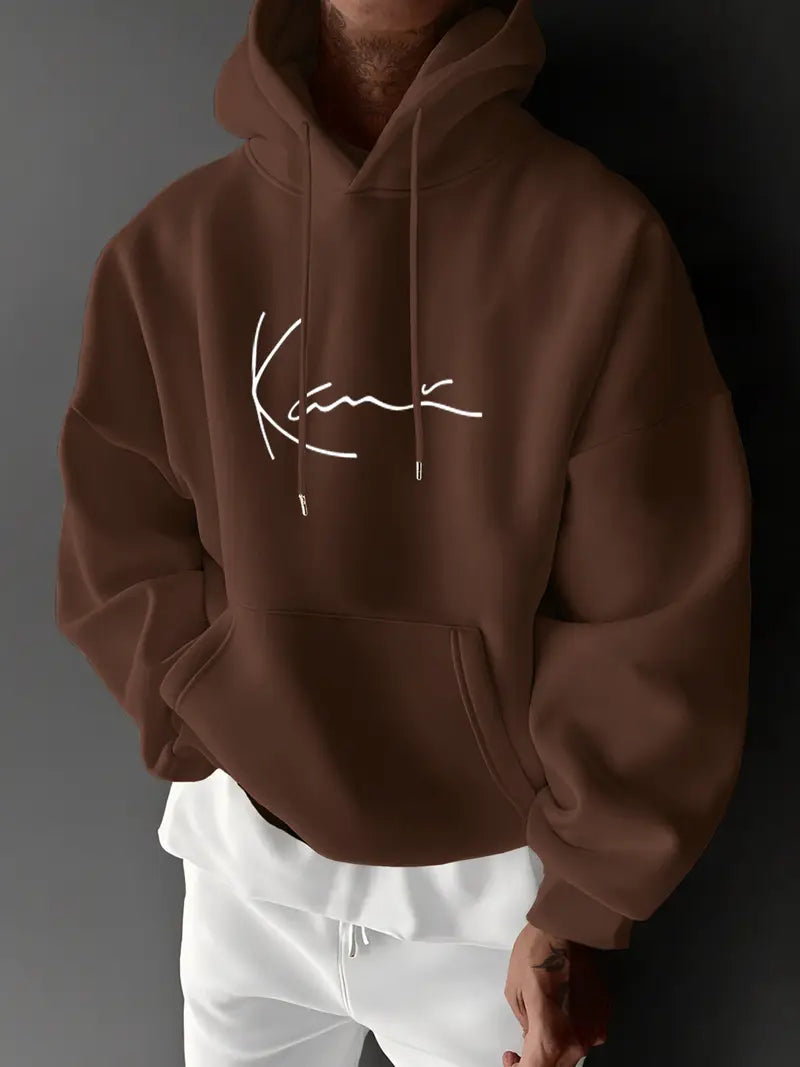 Jayasuriya – Kényelmes Kapucnis Pulóver Jellegzetes Nyomtatással