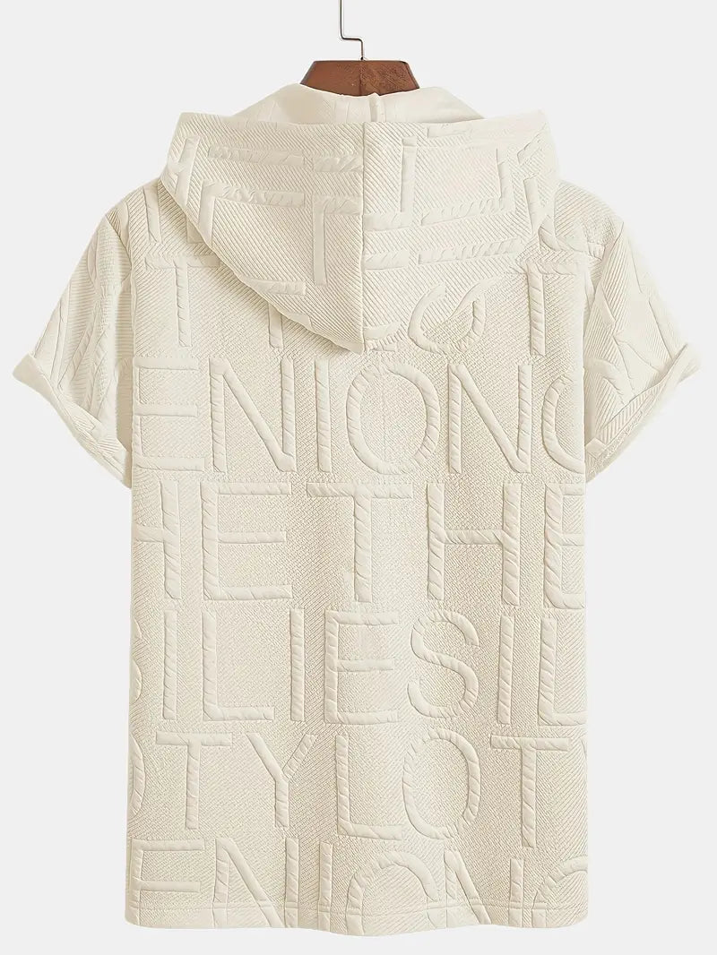 Henryk - Elegáns Rövid Ujjú Kapucnis Cipzáras Pulóver