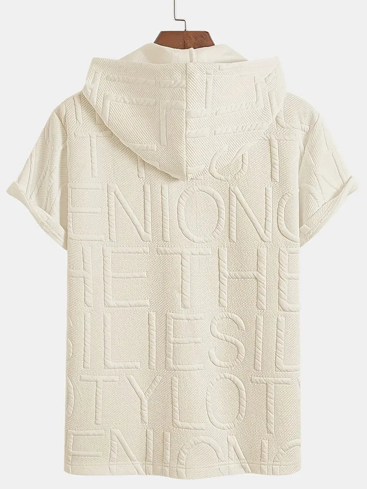 Henryk - Elegáns Rövid Ujjú Kapucnis Cipzáras Pulóver