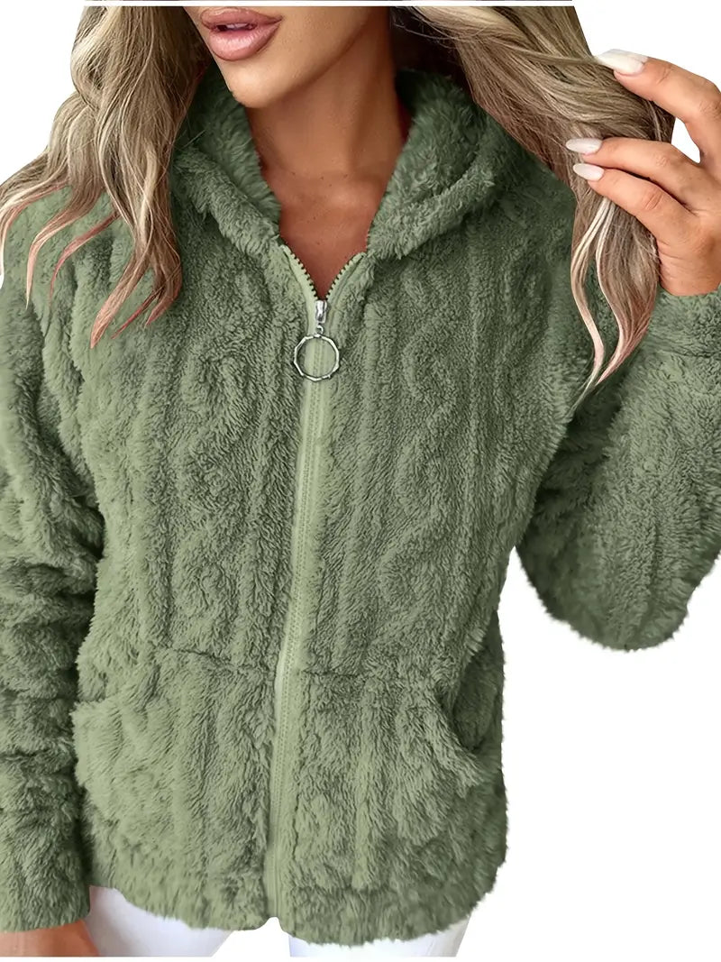 Ganka - Hosszú Ujjú Kapucnis Cipzár Pulóver