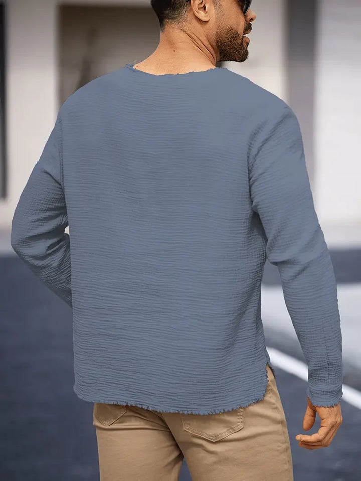 Demetrio - Kényelmes Hosszú Ujjú Ing V-Nyakkivágással