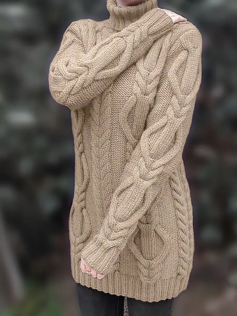 Narda - Vastag Kábel Kötött Garbó Ruha