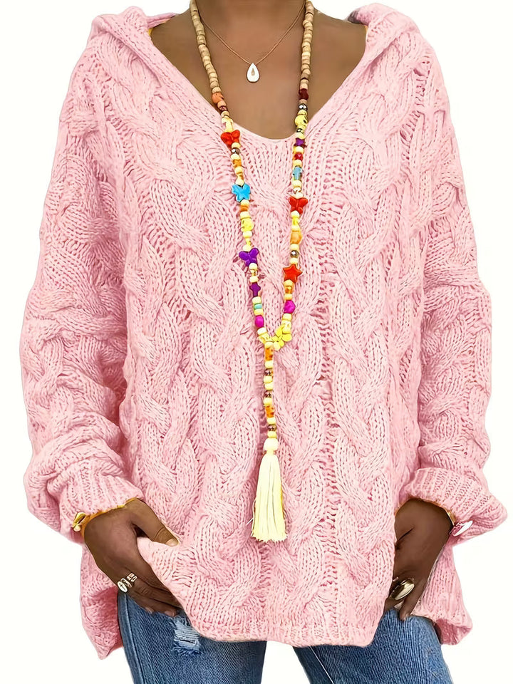 Hailee - Alkalmi Hosszú Ujjú Kötött Pulóver