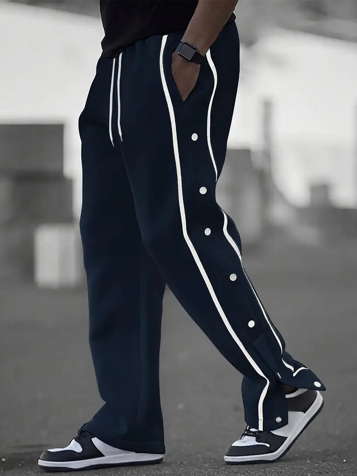 Mendis – Alkalmi Sportos Egyenes Szárú Nadrág Patentos Gombbal