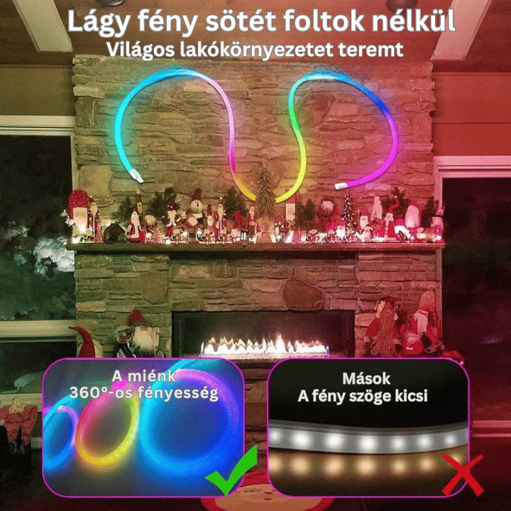 LumiRope - 360 Fokos Okos RGB Rugalmas Szilikon Világítás