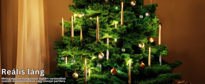 TreeLume - Karácsonyfa LED Gyertyák Kristálygömbös Akasztóval