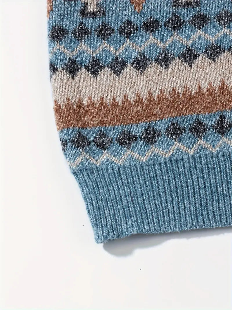 Hartman – Alkalmi Geometrikus Kötött Pulóver