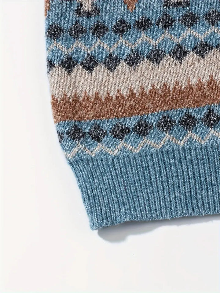 Hartman – Alkalmi Geometrikus Kötött Pulóver