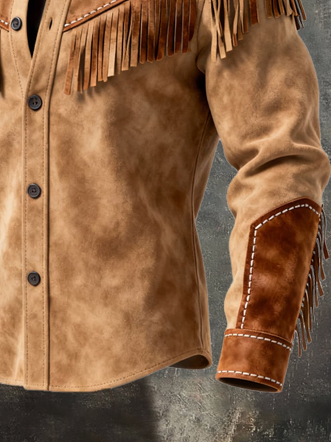 Finch - Vintage Stílusú Hosszú Ujjú Ing Rojtokkal Díszítve